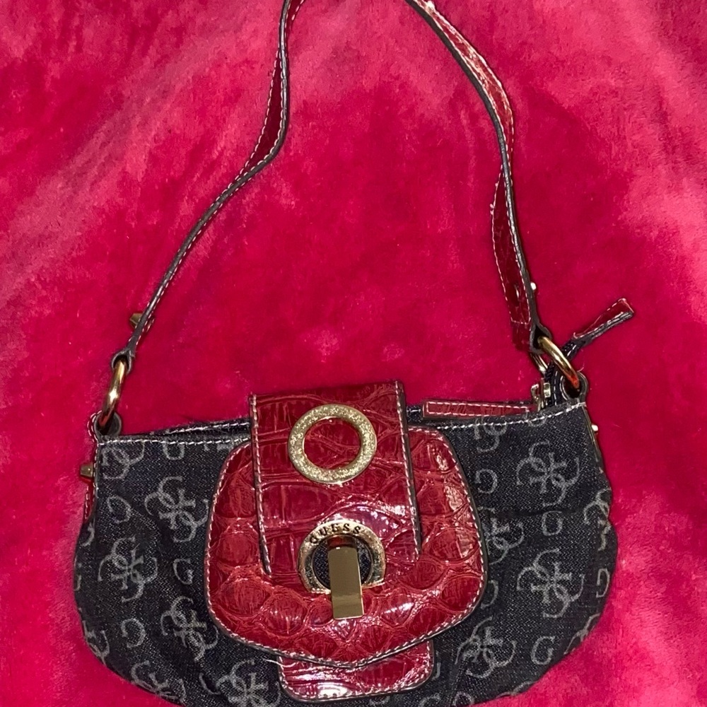 Guess Red and Black Shoulder Bag